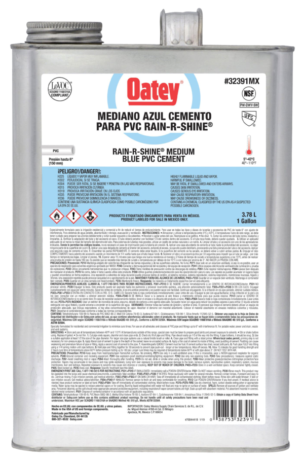 Pegamento Oatey PVC azul 1 galón
