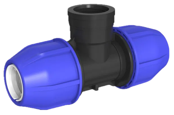 Tee con rosca hembra hdpe para manguera